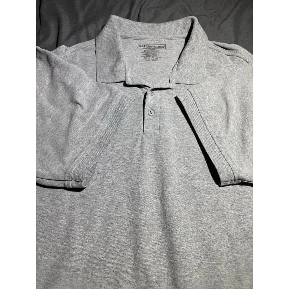 5.11 Tactical Polo Shirt Mens 2XL Gray Short Sleeve Pen‎ Pocket Utility